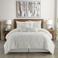 thumbnail image 1 of Nanshing Tammy 7 Piece Modern 3D Geometric Pattern Comforter Set, King, White, 1 of 5