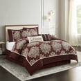 thumbnail image 1 of Nanshing Therese 7 Piece Comforter Set, King, Burgundy, 1 of 4
