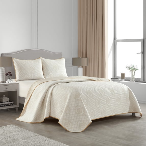 Nanshing Valery 3 Piece Traditional Jacquard Quilt Set Queen
