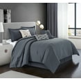 thumbnail image 1 of Nanshing Zeta 7PC Modern Solid Comforter Set, Grey, Queen, 1 of 9