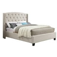 thumbnail image 1 of Nantarre Fabric Tufted Wingback Upholstered Bed with Nailhead Trim,Tan, 1 of 7