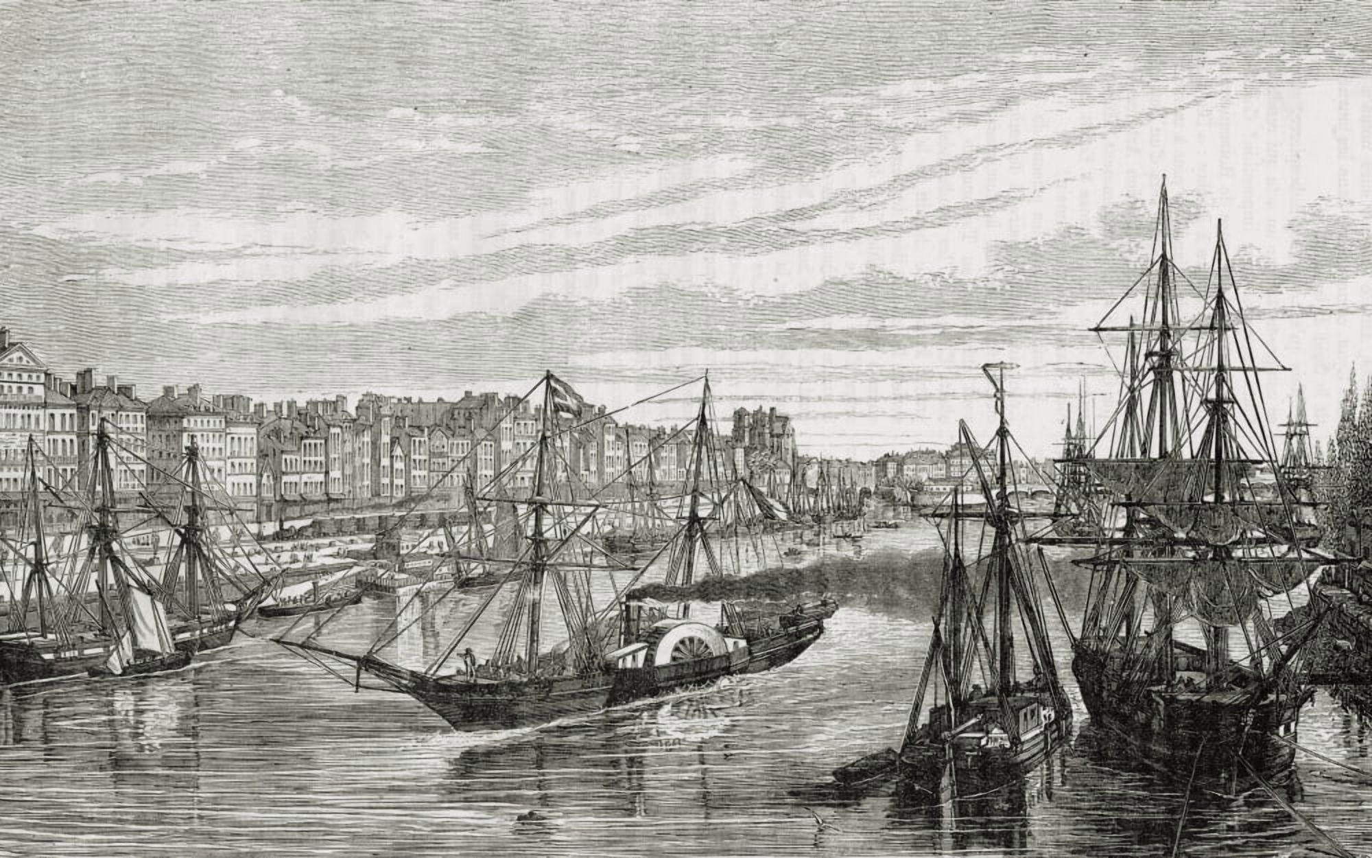Nantes France In The 18Th Century Engraved By MaurandFrom Histoire De La Revolution Francaise By Louis Blanc Canvas Art - Ken Welsh Design Pics (38 x 24)