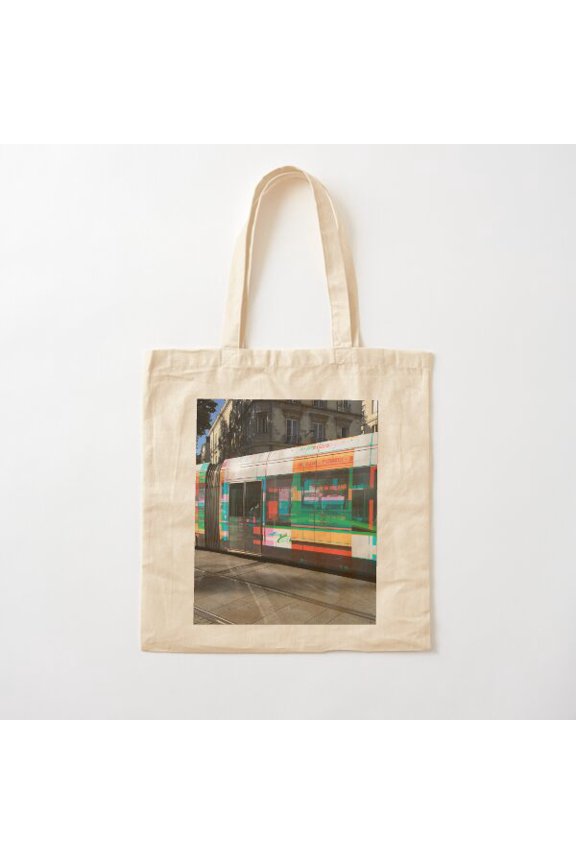 Nantes Tram Canvas Tote Bags, Reusable Shopping Bag