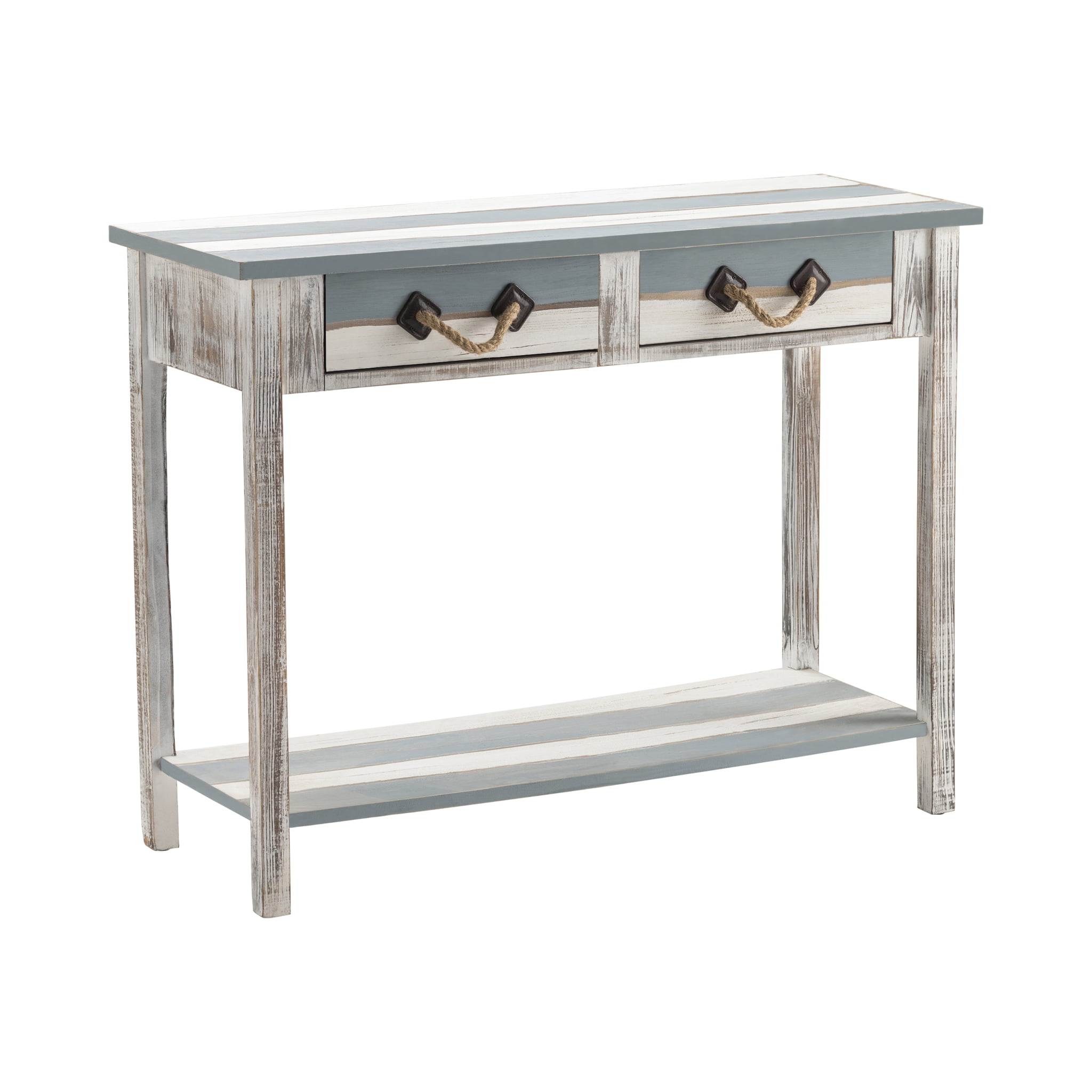Nantucket Weathered Wood Console with Rope Pulls