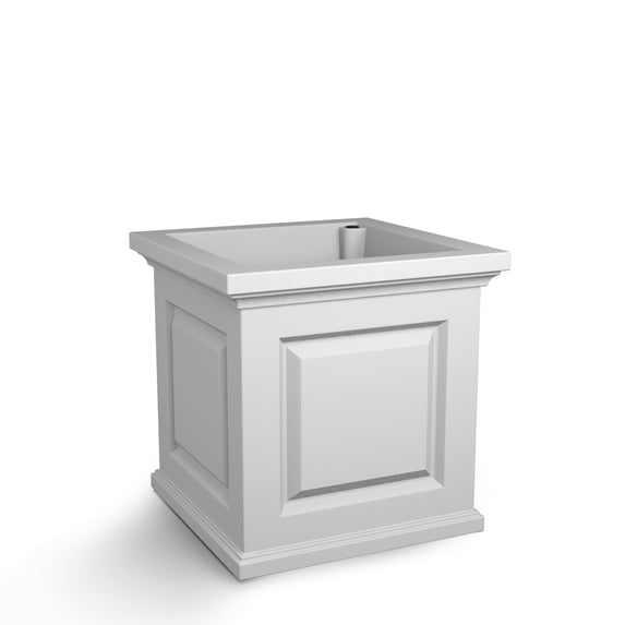 Mayne Nantucket 20" x 20" x 20" Square White Self Watering Plastic Planter