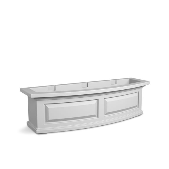 Mayne Nantucket 36" x 12" x 10" Rectangle White Self Watering Plastic Window Box Planter