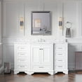 thumbnail image 1 of Nantucket 60" Single Bathroom Vanity with White Cabinet and Carrara Marble Top, 1 of 6