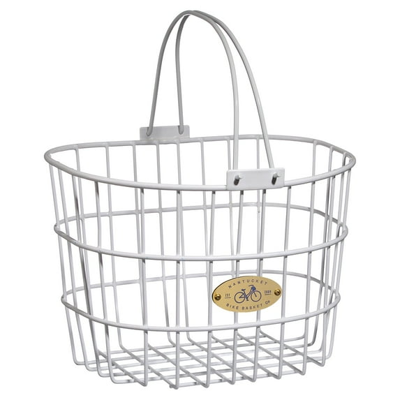 Nantucket Bicycle Basket Co. Surfside Adult Wire D-Shape Basket, White