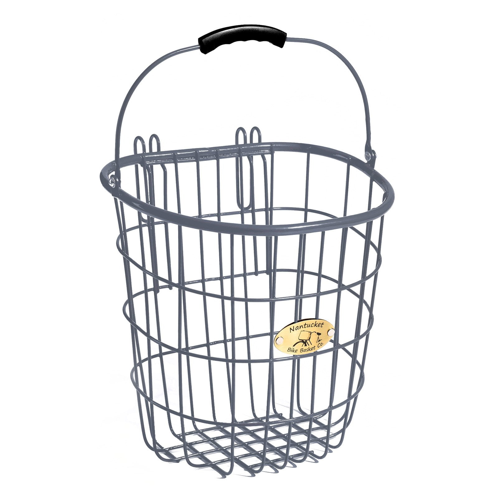 Nantucket Bicycle Basket Co. Surfside Charcoal Gray Rear Pannier Basket