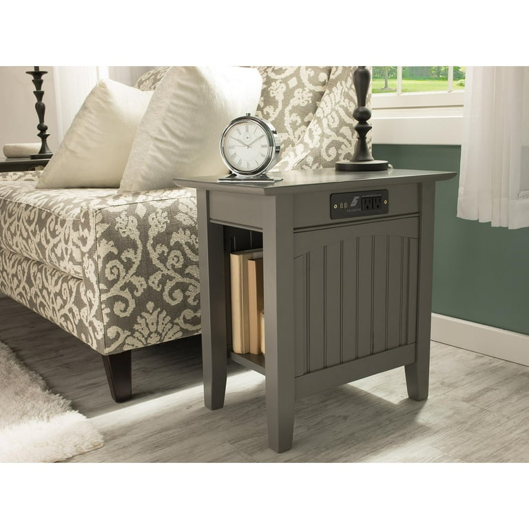 Nantucket Chair Side Table with Charging Station in Multiple