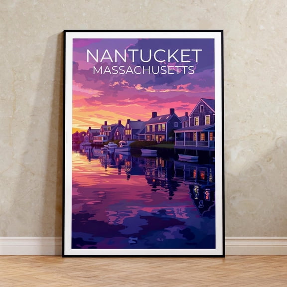 Nantucket Coastal Vibes New England Wall Art Decor Unframed Paper Print