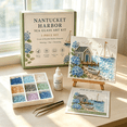 thumbnail image 1 of Nantucket Harbor Sea Glass Art Kit DIY US Seaside Town Inspired Mosaic Artwork Home Decoration Handcraft Gift Set For Adult Crafters, 1 of 6