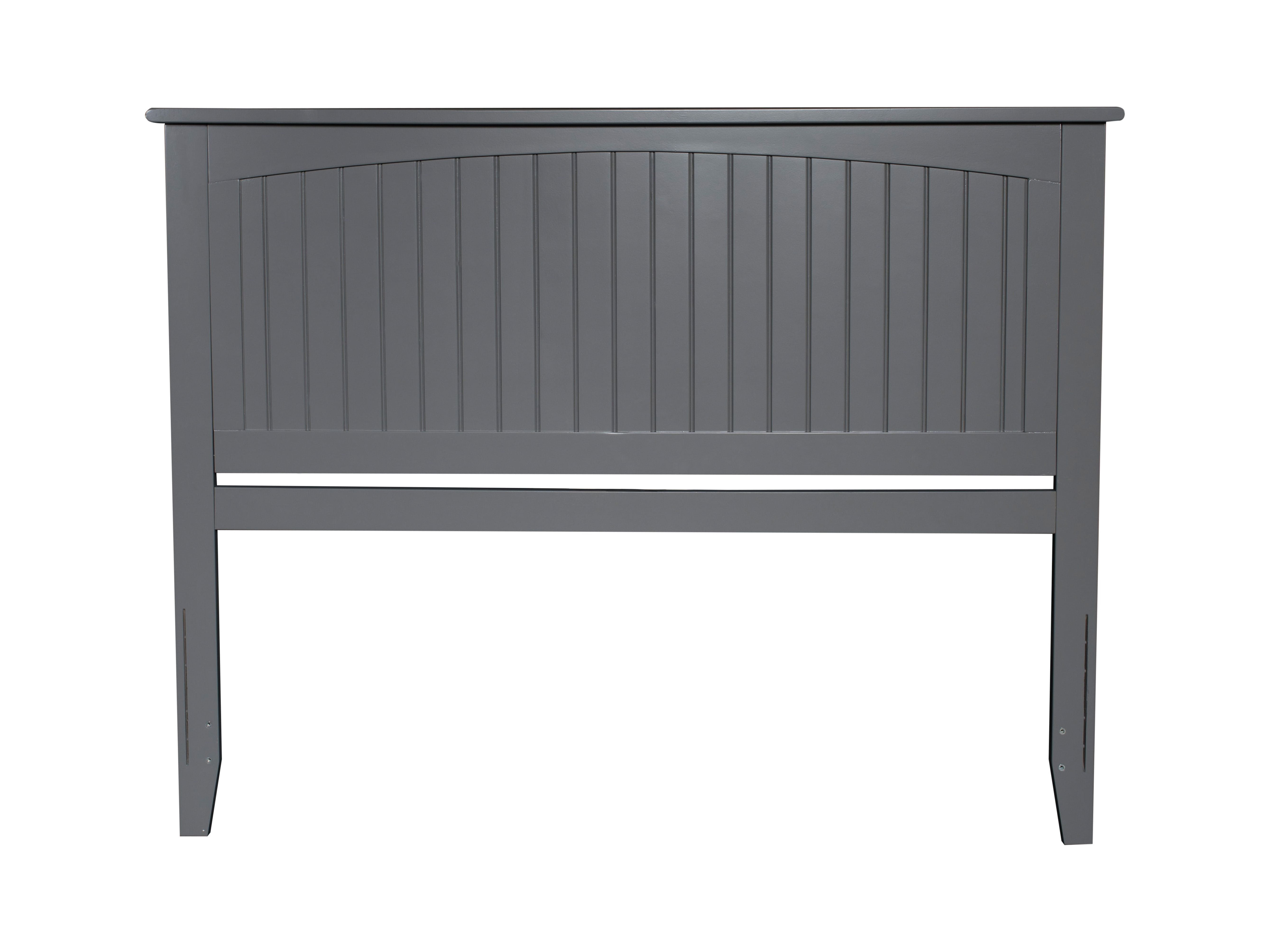 Gray King Solid Wood Headboard with Storage