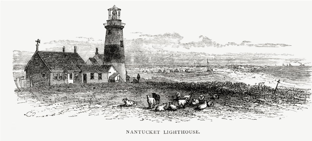 Nantucket Lighthouse Massachusetts United States of America c1870 From American Pictures published by The Religious Tract Society 1876 Canvas Art - Ken Welsh  Design Pics (20 x 9)