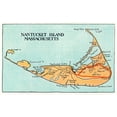thumbnail image 1 of Nantucket, Massachusetts, Map of the Island, Vintage Map (12x18 Wall Art Poster, Room Decor), 1 of 3