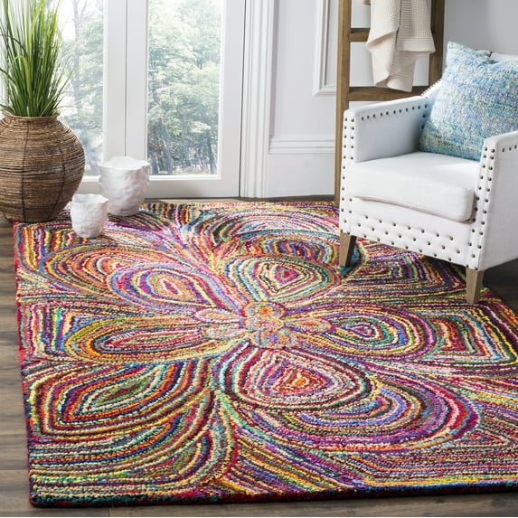 Nantucket Multi Large Rectangle Rug-Color:Multi,Shape:Square,Size:4' x 4'