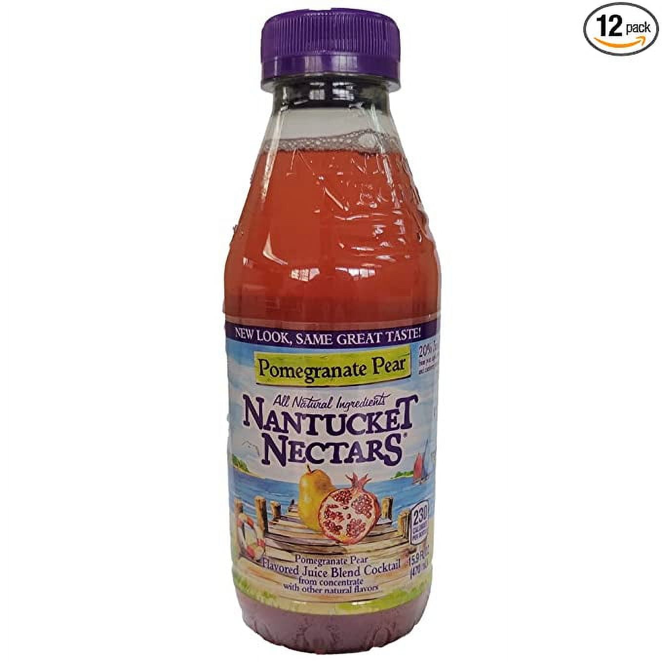 Nantucket Nectars - Pomegranate Pear Juice Drink - 15.9 oz, All Natural Pomegranate Juice, Family Pack (12 Plastic Bottles)