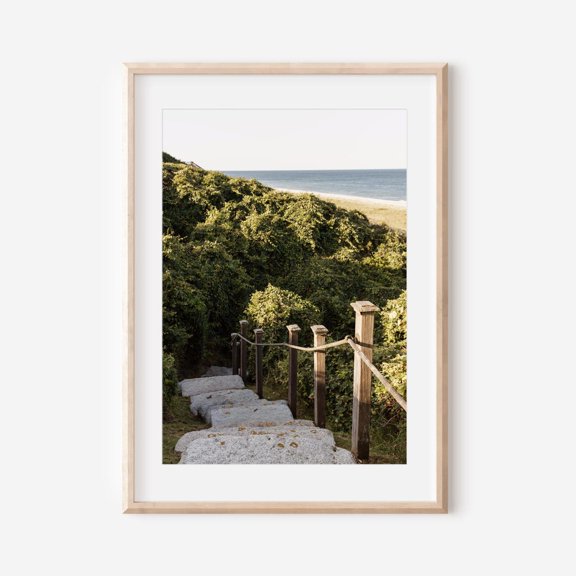 Nantucket Photography Print Cape Cod Coastal Wall Art Sconset Bluff Walk Ocean View New England Beach House Decor, Unframed Paper Print