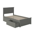 thumbnail image 1 of AFI Nantucket Twin Wood Platform Bed with Matching Footboard and Storage Drawers, Grey, 1 of 7