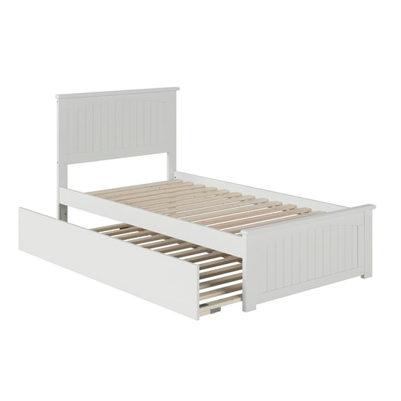 Nantucket Platform Bed with Matching Foot Board with Twin Size Urban Trundle Bed, Multiple Sizes, Multiple Colors