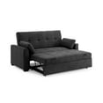 thumbnail image 1 of Nantucket Pull-Out Chenille Sleeper Sofa with Accent Pillows, Twin Size, Charcoal, 1 of 6