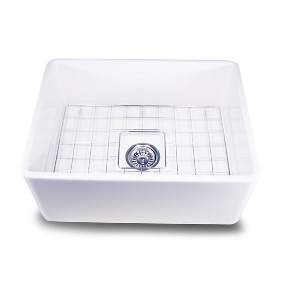 Nantucket Sinks 24 Inch Fireclay Farmhouse Kitchen Sink T-FCFS24
