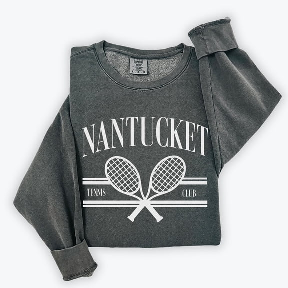 Nantucket Tennis Club Lightweight Cotton Crewneck T-Shirt Old Money Retro Style Racquet Cl