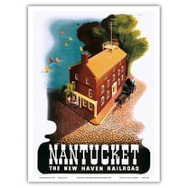 Nantucket - The New Haven Railroad - Vintage Railroad Travel Poster by Ben Nason c.1940 - Master Art Print (Unframed) 9in x 12in