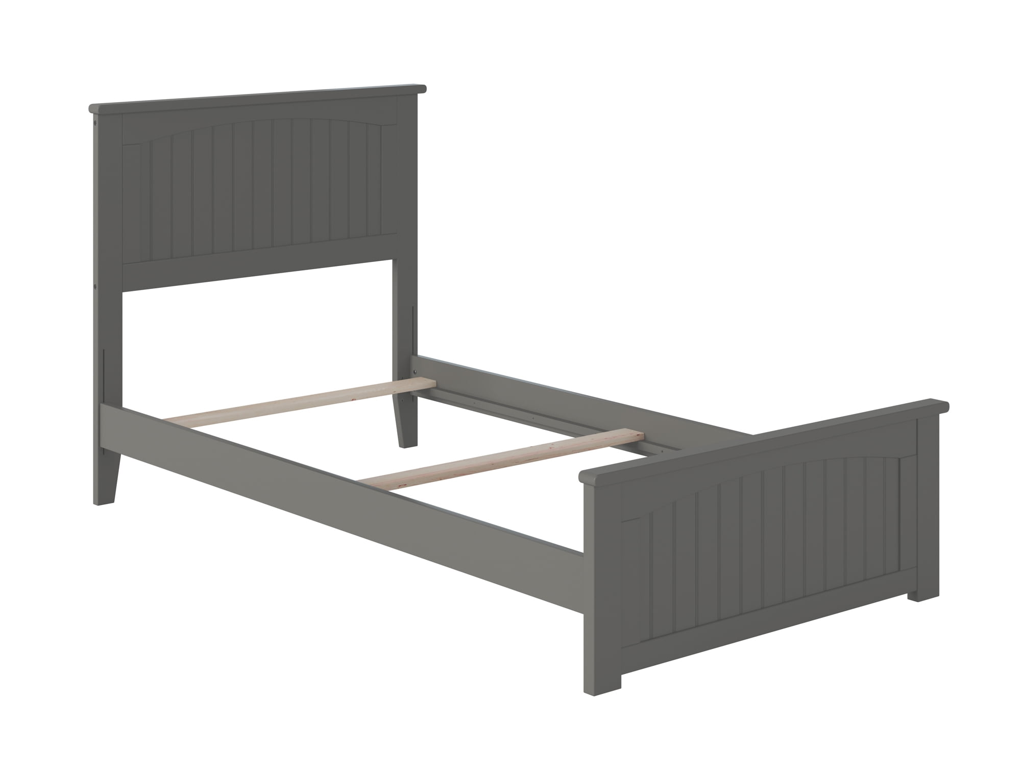 Nantucket Twin Gray Wood Bed with Headboard and Drawer