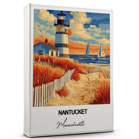 Nantucket Travel Art Canvas  Modern Wall Art Inspired by Massachusetts Canvas  Great Gift for Travel Lovers  Ready to Hang