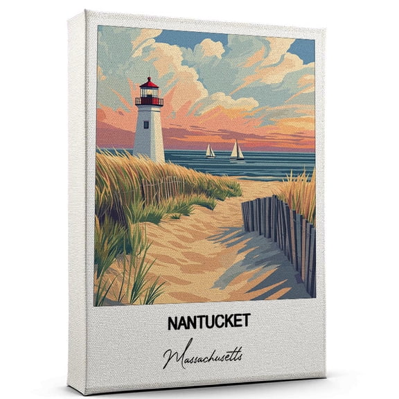 Nantucket Travel Art Canvas  Modern Wall Art Inspired by Massachusetts Canvas  Great Gift for Travel Lovers  Ready to Hang