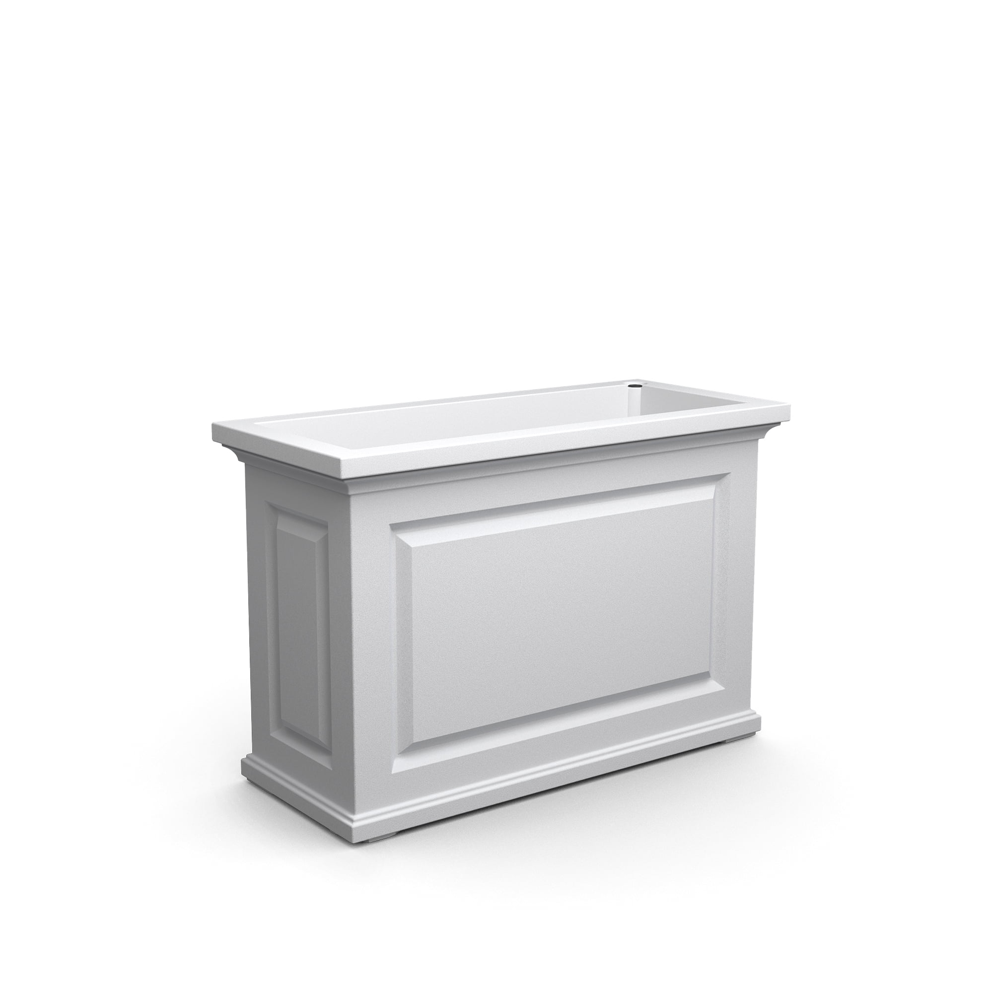 Mayne Nantucket 36" x 16" x 24" Rectangular White Self Watering Plastic Planter