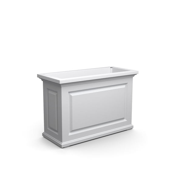 Mayne Nantucket 36" x 16" x 24" Rectangular White Self Watering Plastic Planter