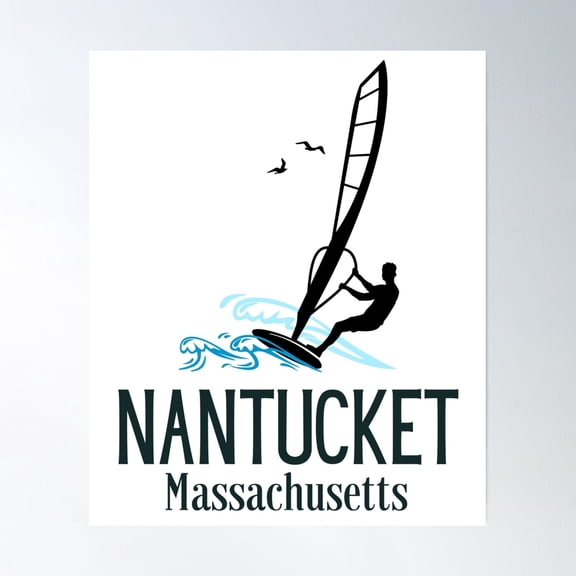 Nantucket Wind Surfing Poster Wall Art, Modern Wall Decor, 8x12 UNFRAMED