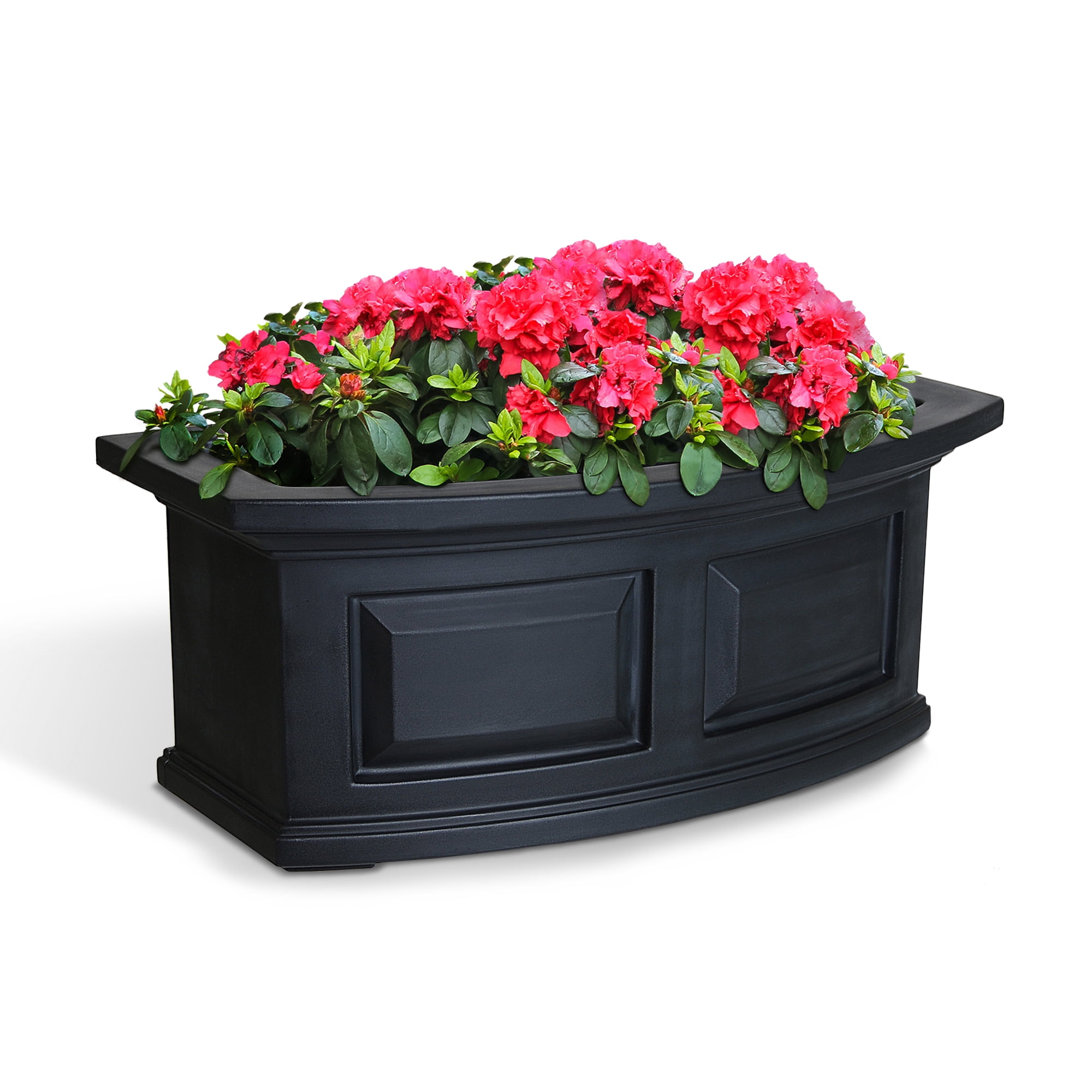 Black 24" Resin Window Box with Water Reservoir