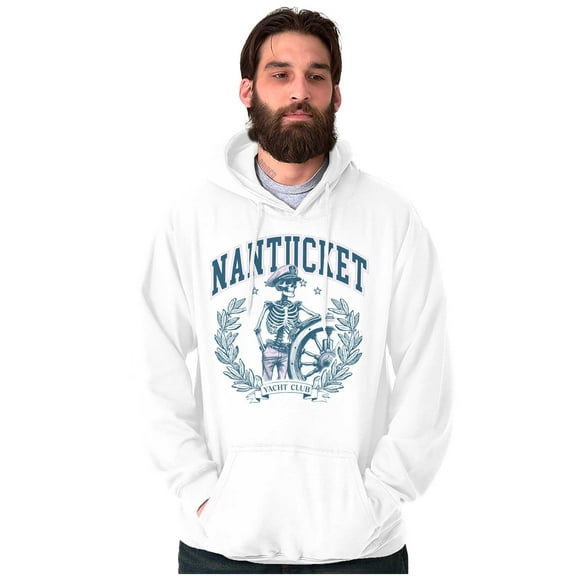 Nantucket Yacht Club Skeleton Captain Hoodie Sweatshirt Women Men Brisco Brands L