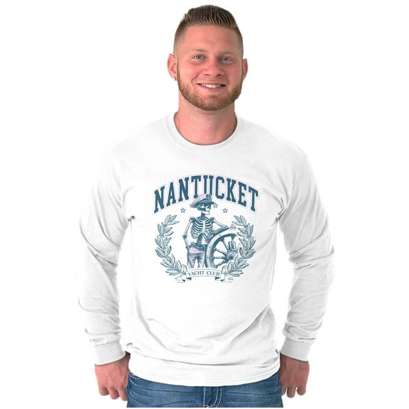 Nantucket Yacht Club Skeleton Captain Long Sleeve TShirt Men Women Brisco Brands S