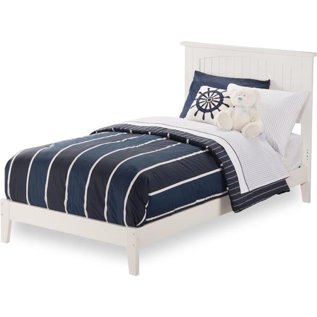Nantucket Twin Light Wood Frame Bed with Drawer and Slats