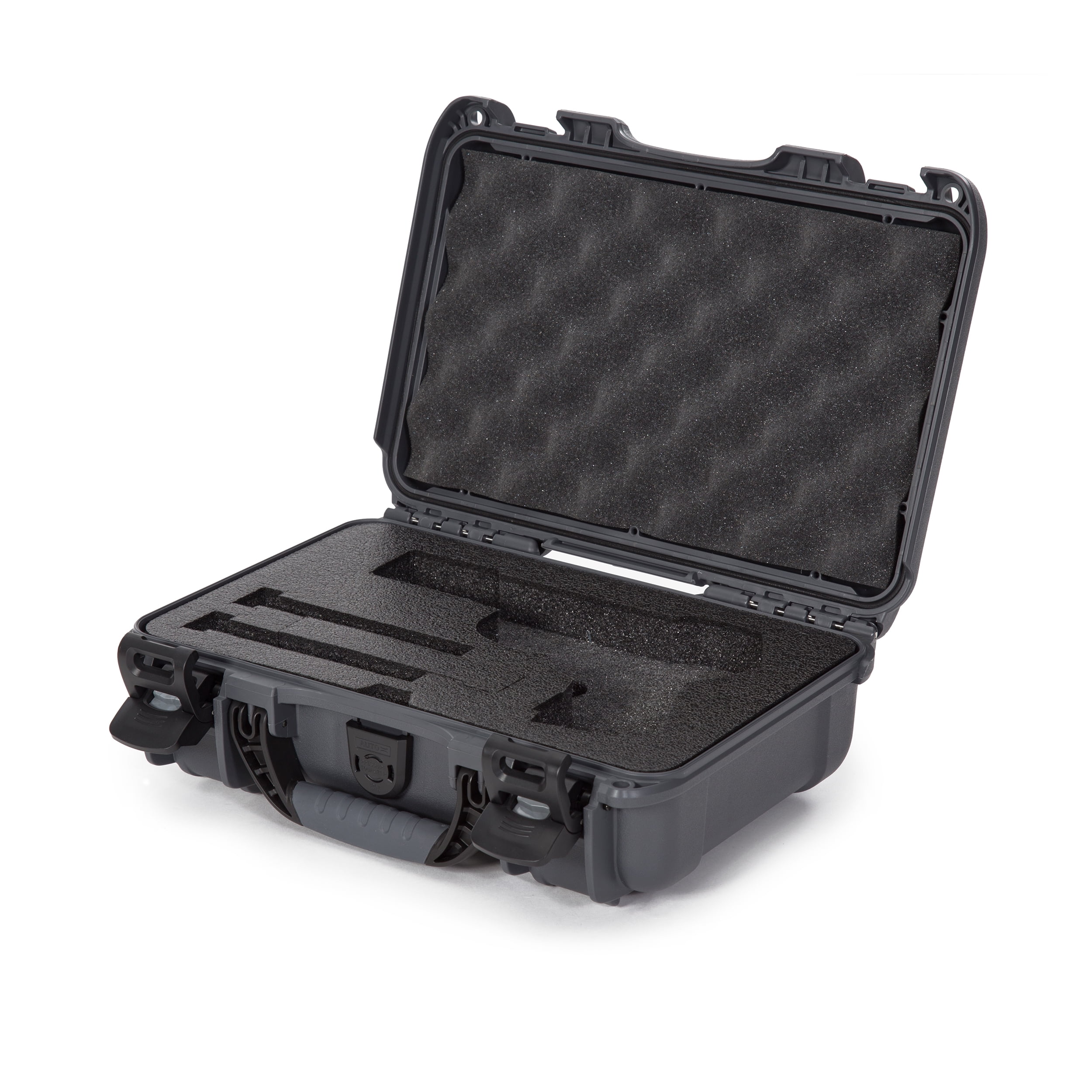 Nanuk 909 Waterproof Professional Classic Pistol/Gun Case, Military Approved with Custom Insert - Graphite