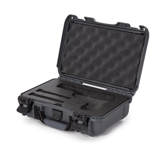 Nanuk 909 Waterproof Professional Classic Pistol/Gun Case, Military Approved with Custom Insert - Graphite