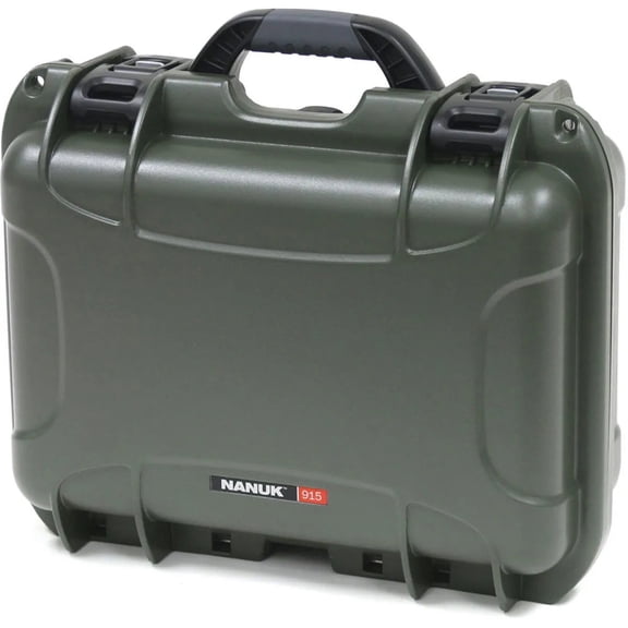 Nanuk Medium Series 915 Lightweight NK-7 Resin Waterproof Protective Case with Padded Dividers, Olive