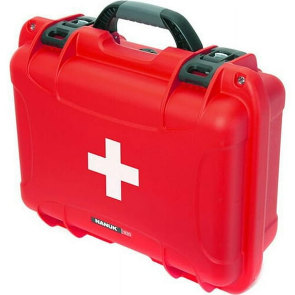 Nanuk 920 Case Empty with First Aid Logo, Red