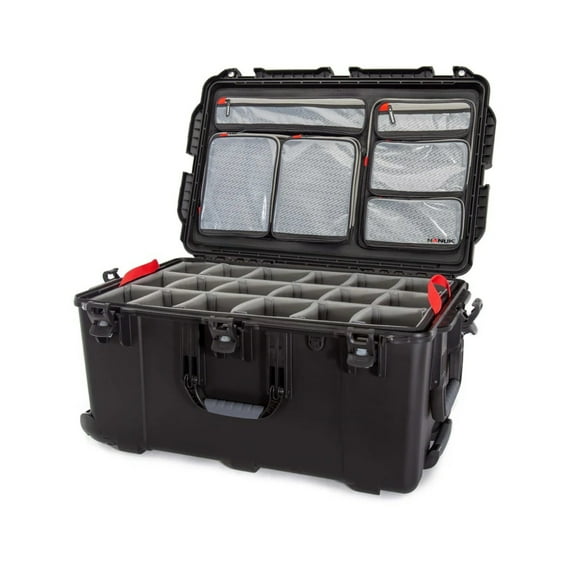 Nanuk 965 Professional Waterproof Hard Case with Lid Organizer, Padded Divider, Wheels (Black)