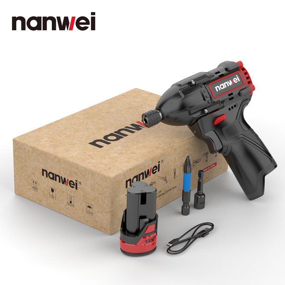 Nanwei Mini Cordless Impact Driver Kit Brushless Motor 1/4 Impact Driver
