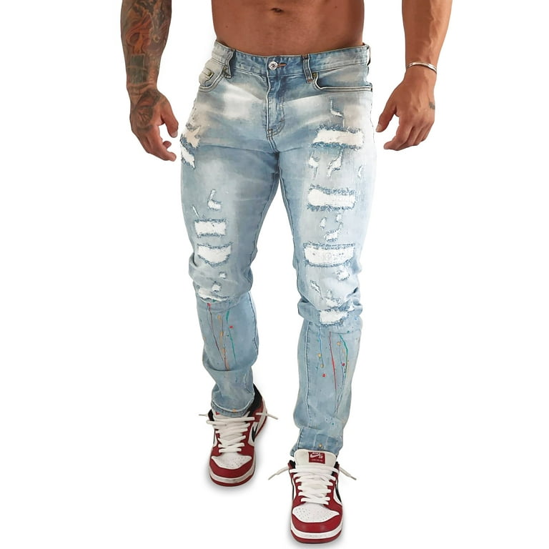 Nany Jeans Denim Ripped For Men, Ripped Skinny Jeans For Men New Fashion Design Walmart.com