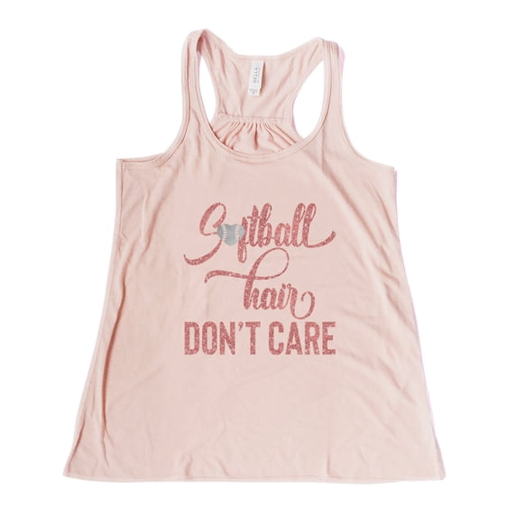NanyCraft's Softball Hair don't Care Girls Tank Top