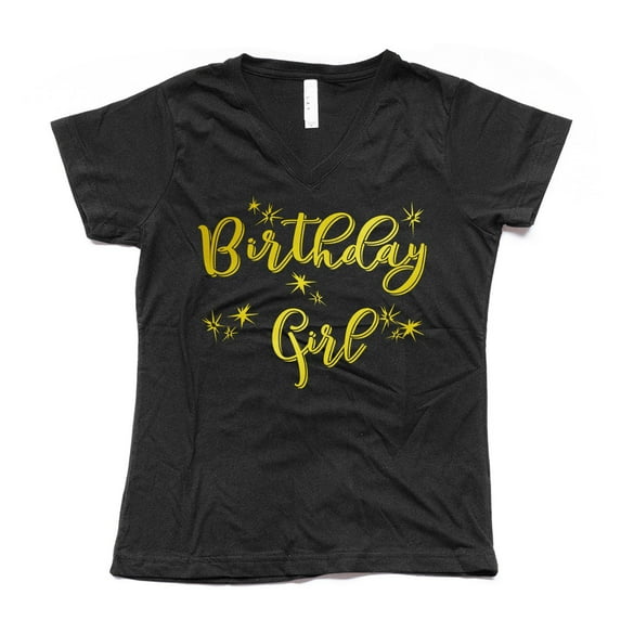 NanyCrafts' Birthday Girl Ladies Modern Fit V-Neck Shirt