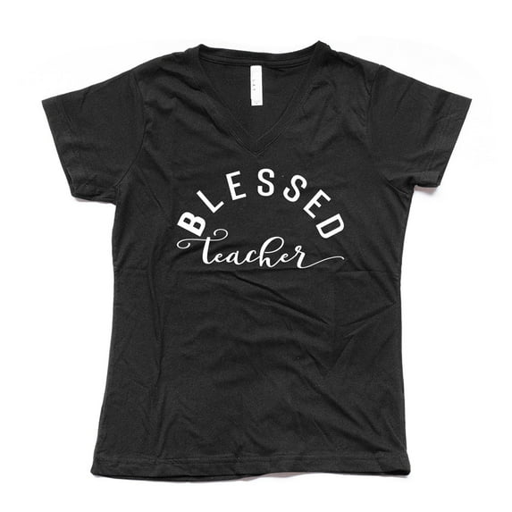 NanyCrafts' Blessed Teacher Women's V-Neck Shirt