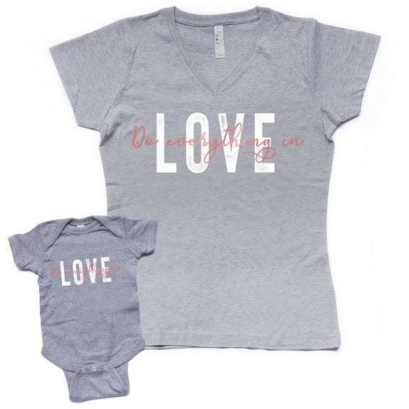 NanyCrafts' Do Everything in Love Mom and Baby Girl Matching Set