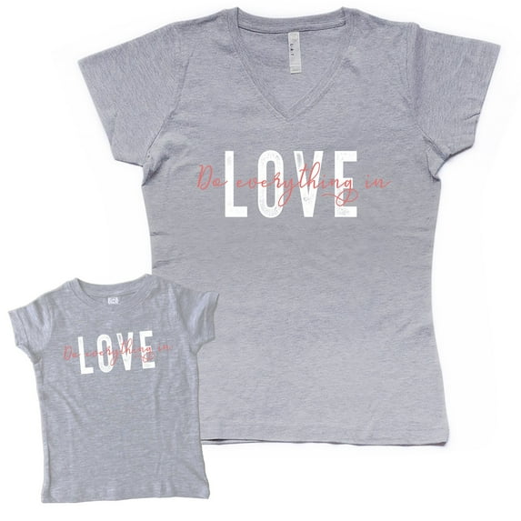 NanyCrafts' Do Everything in Love Mom and Daughter Matching Set